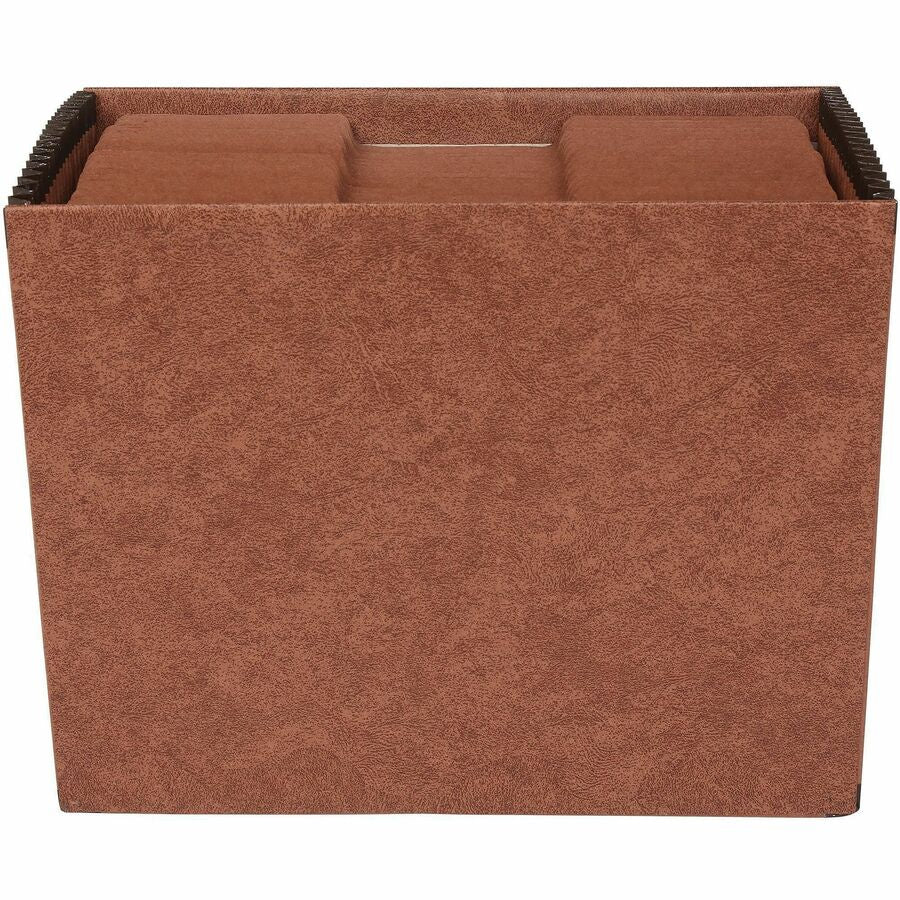 Business Source Letter Recycled Expanding File - 8 1/2’’ x 11’’ - 21 Pocket(s) - Brown - 30% - 1 Each - Files
