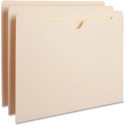 Business Source Letter Recycled File Pocket: 8 1/2’’ x 11’’ 11 pt. 2 Plys - Manila - 100/Box - Filing Jackets & Pockets