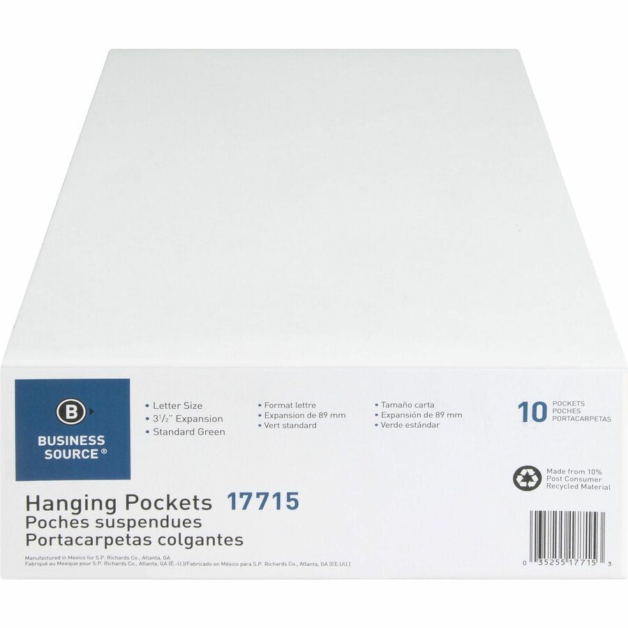 Business Source Letter Recycled File Pocket - Front