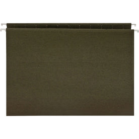 Business Source Letter Recycled Hanging Folder - 8 1/2’’ x 11’’ - 11 pt. - Green - 100% - 25 / Box - Folders &