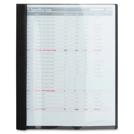 Business Source Letter Report Cover: 1/2’’ Folder Capacity 100 Sheets 3 Prong Fastener Black - Durable Non-stick Heavy