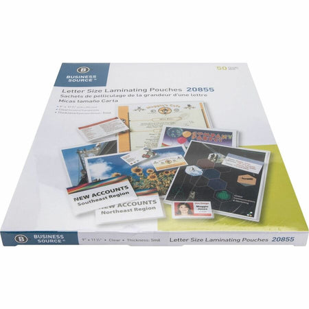 Business Source Letter Size Laminating Pouches - Top