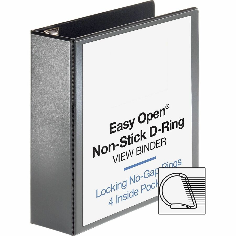 Business Source Locking D-Ring View Binder - Alternate-Image2