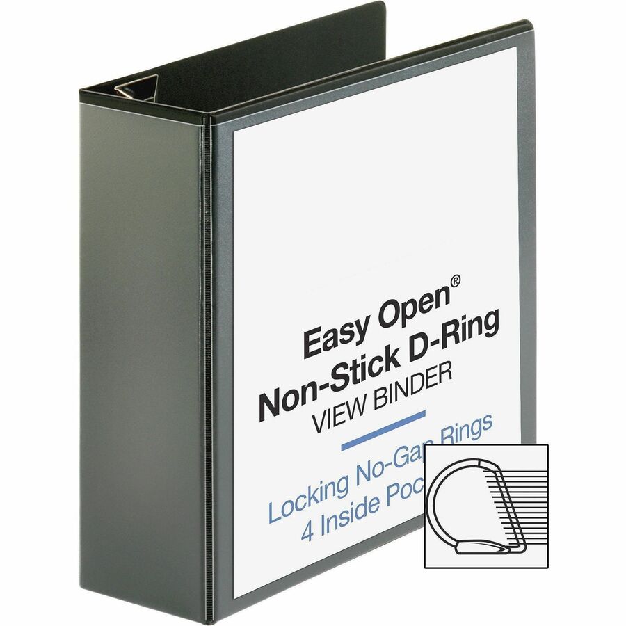 Business Source Locking D-Ring View Binder - Alternate-Image2