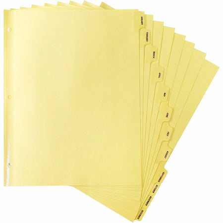 Business Source Monthly Clear Plastic Tab Index Dividers - January-December Set - Divider