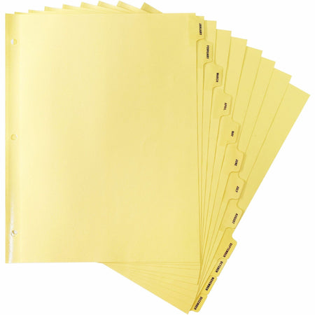 Business Source Monthly Clear Plastic Tab Index Dividers - 2000