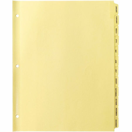 Business Source Monthly Clear Plastic Tab Index Dividers - Front