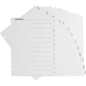 Business Source Monthly Index Dividers - January-December - 12 Tabs - White Mylar - 12/Set - Divider