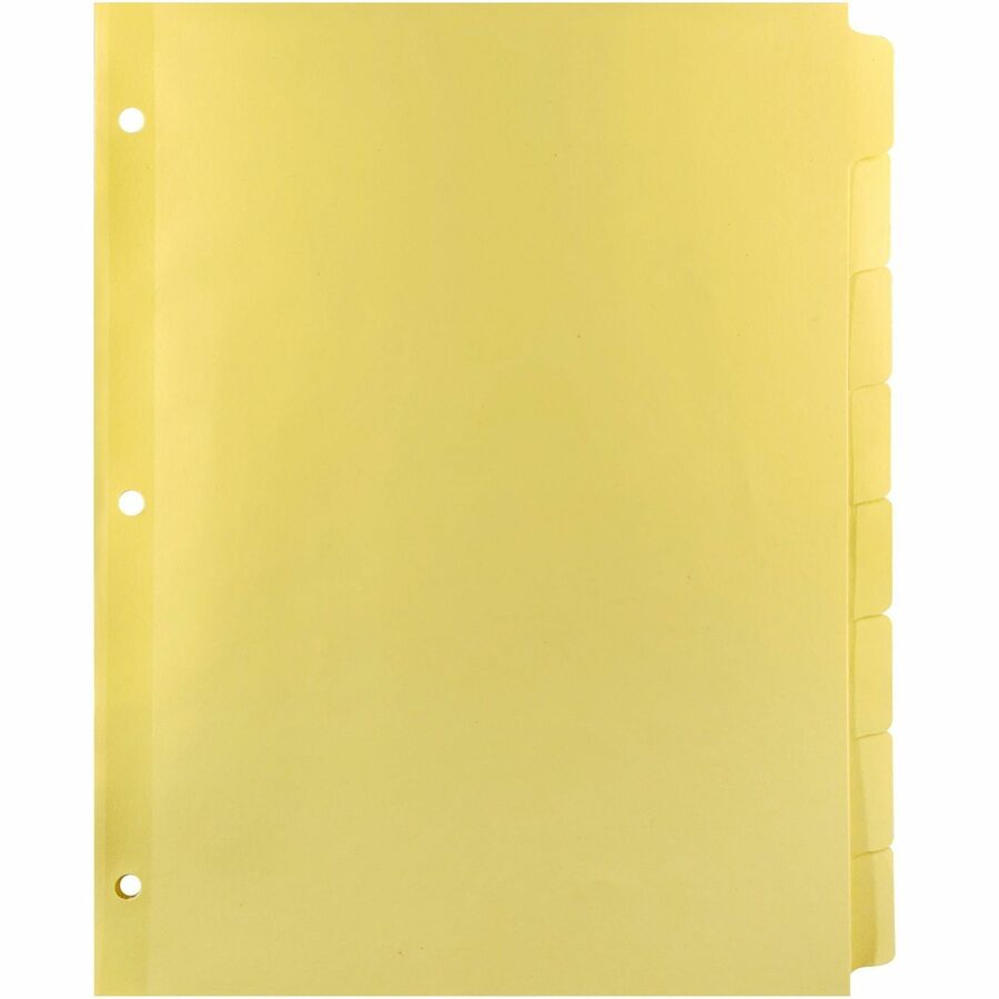 Business Source Mylar-reinforced Plain Tab Indexes - Front