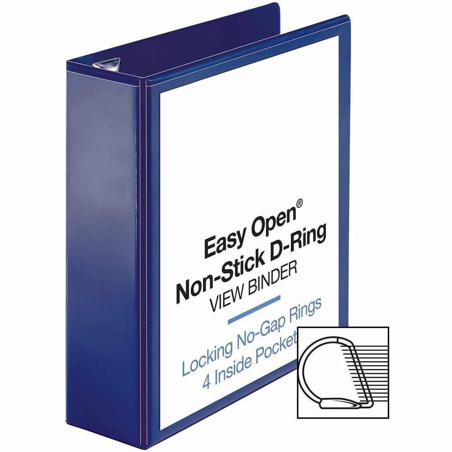 Business Source Navy D-ring Binder - Alternate-Image7