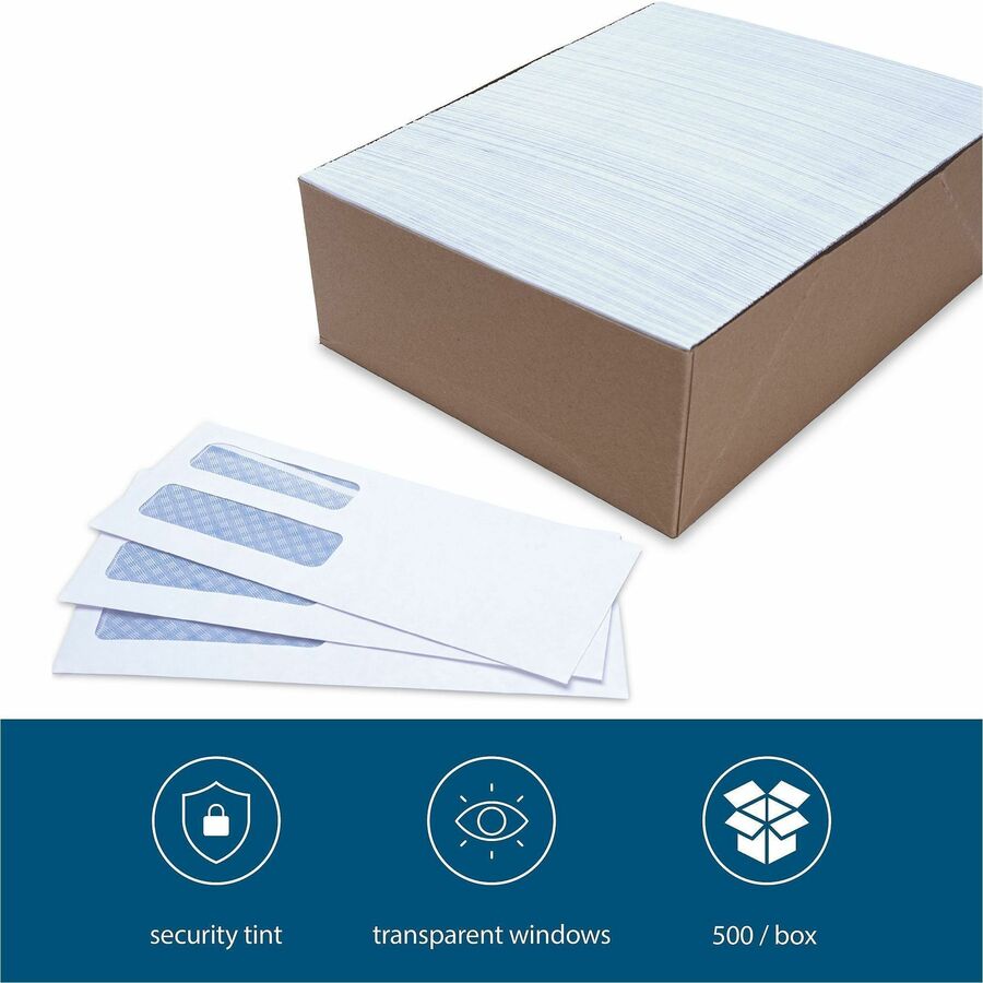 Business Source No. 10 Double-Window Invoice Envelopes - Alternate-Image1