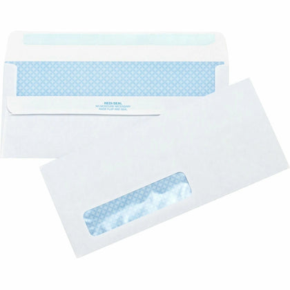 Business Source No.10 Standard Window Invoice Envelopes - Convenient Self-Sealing - 500/Box