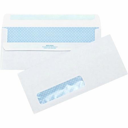 Business Source No.10 Standard Window Invoice Envelopes - Convenient Self-Sealing - 500/Box