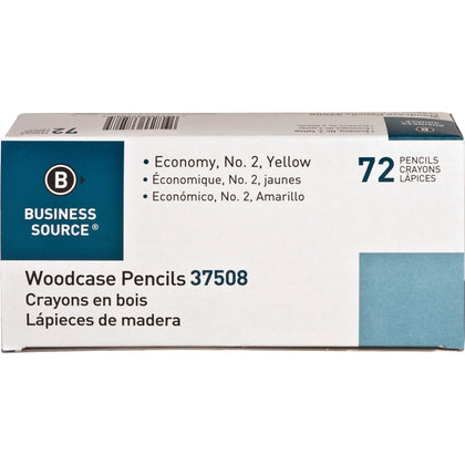 Business Source No. 2 Pencils - Yellow Wood Barrel - 72/Box