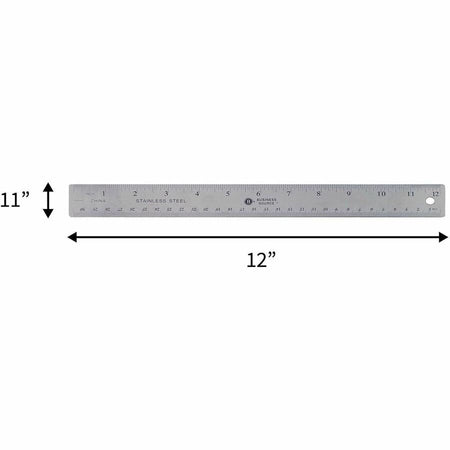 Business Source Nonskid Stainless Steel Ruler - Alternate-Image2