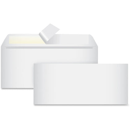 Business Source Peel-To-Seal Envelopes: Multipurpose 3.63’’ x 6.5’’ 24 lb White - 100/Box - Envelopes