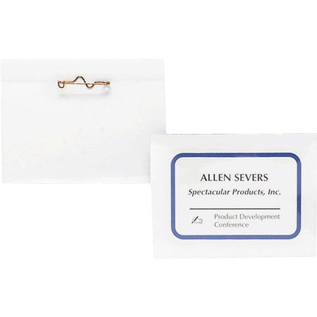 Business Source Pin-Style Holder Name Badge Kits - Front