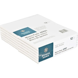 Business Source Plain Memo Pads - 100 Sheets - Glued - Unruled Front Ruling - 15 lb Basis Weight - 4’’ x 6’’ Sheet Size