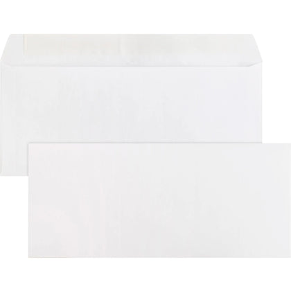 Business Source Plain Peel/Seal Envelopes - #10 Size 24 lb - White Wove - 500/Box