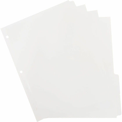 Business Source Plain Tab Indexes - 5 Write-on Tabs - 2’’ Width - Letter Size - 100% Recycled - 100/Box - Index Divider