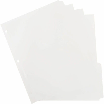 Business Source Plain Tab Indexes - 5 Write-on Tabs - 2’’ Width - Letter Size - 100% Recycled - 100/Box - Index Divider