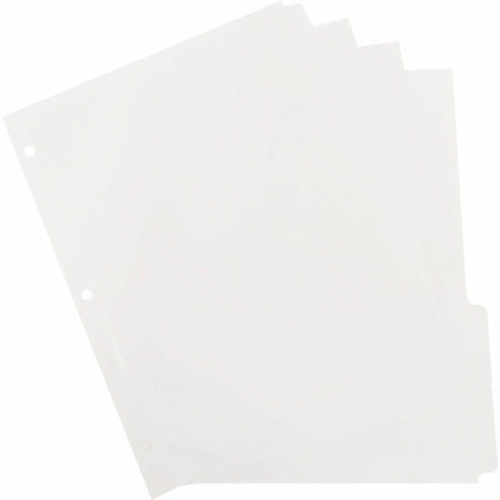 Business Source Plain Tab Indexes - 5 Write-on Tabs - 2’’ Width - Letter Size - 100% Recycled - 100/Box - Index Divider