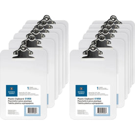 Business Source Plastic Clipboard: 6x9 Clear Clipboards 12/Box