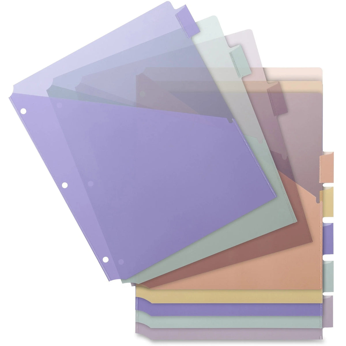 Business Source Pocket Index Dividers: 8-Tab Plastic Set - Divider