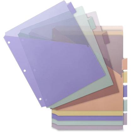 Business Source Pocket Index Dividers: 8-Tab Plastic Set - Divider