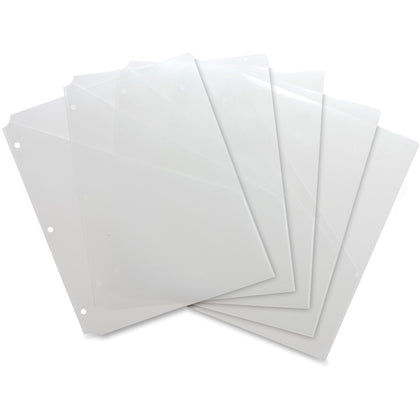 Business Source Poly Binder Pockets - Clear 40-Sheet Capacity