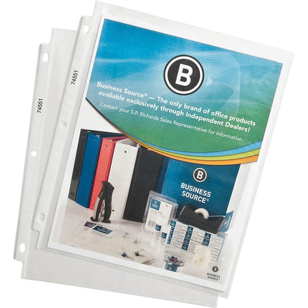 Business Source Poly Sheet Protectors - Left