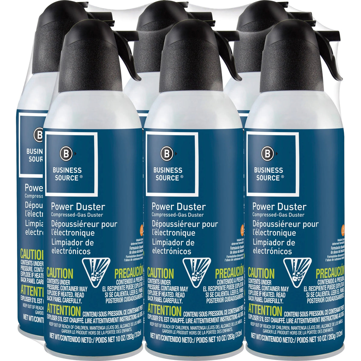 Business Source Power Duster - 10 oz - Moisture-free Ozone-safe - Multi - 6 / Pack - Electronics Cleaning Supplies