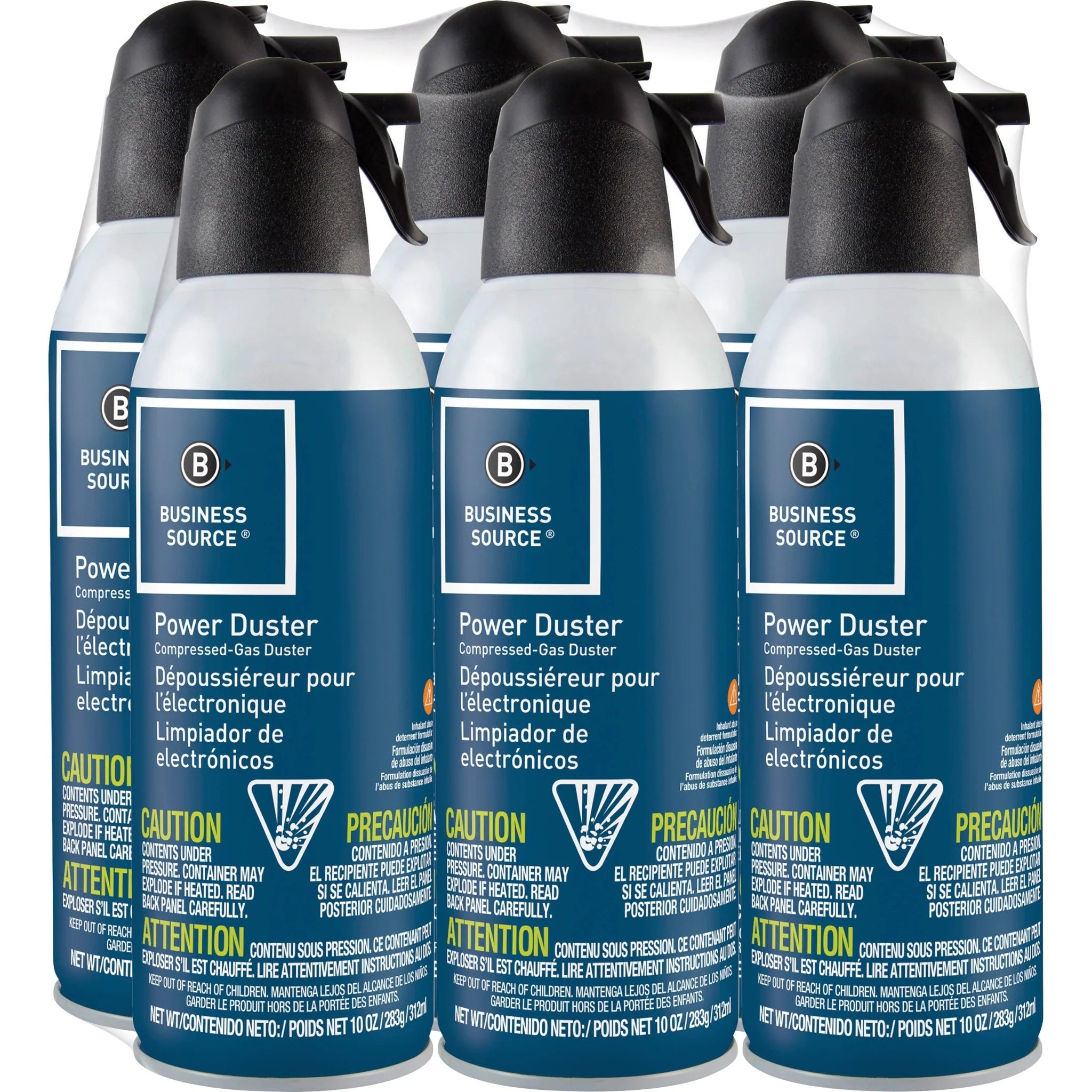Business Source Power Duster - 10 oz - Moisture-free Ozone-safe - Multi - 6 / Pack - Electronics Cleaning Supplies