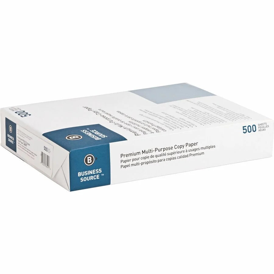 Business Source Premium Copy Paper: White 92 Brightness Letter Size 20 lb Acid-free - 2500 Sheets - & Printer Paper