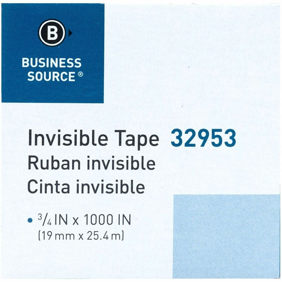 Business Source Premium Invisible Tape Value Pack - 27.78 yd Length x 0.75’’ Width - 1’’ Core - Clear - General