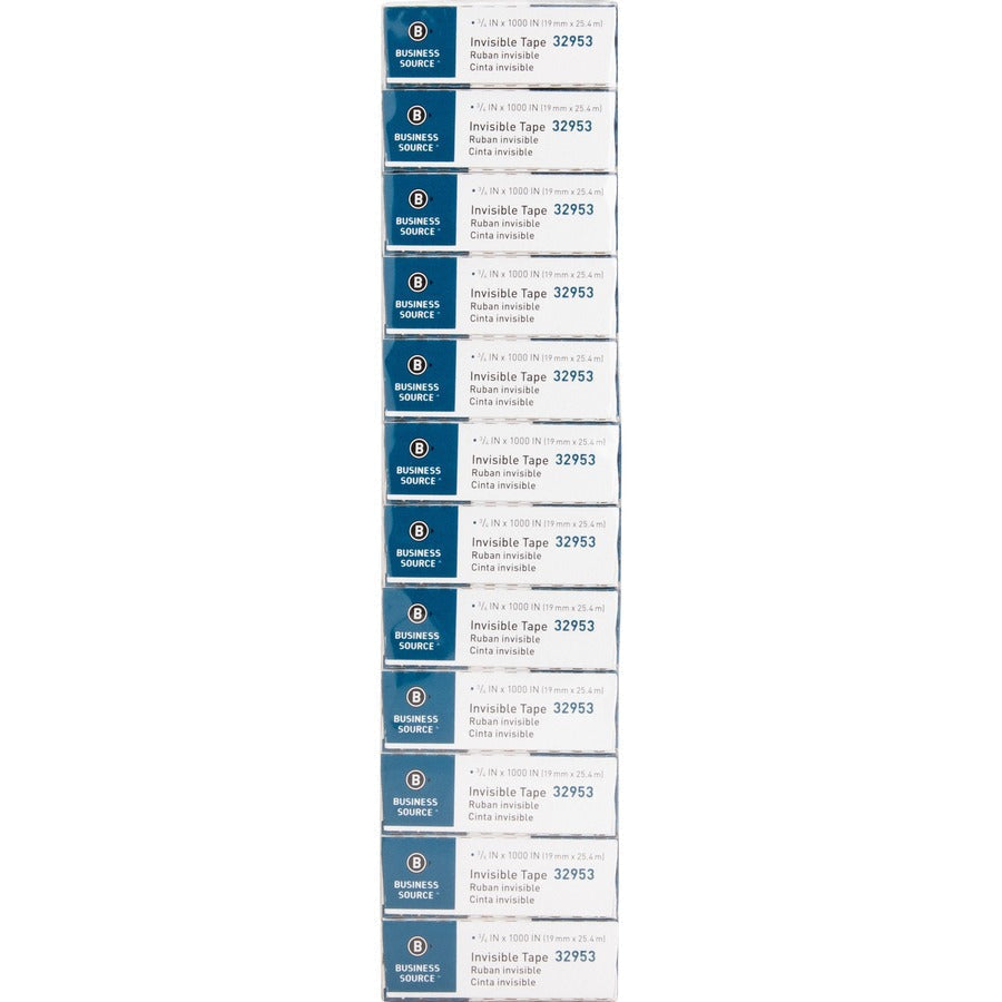 Business Source Premium Invisible Tape Value Pack - 27.78 yd Length x 0.75’’ Width - 1’’ Core - Clear - General