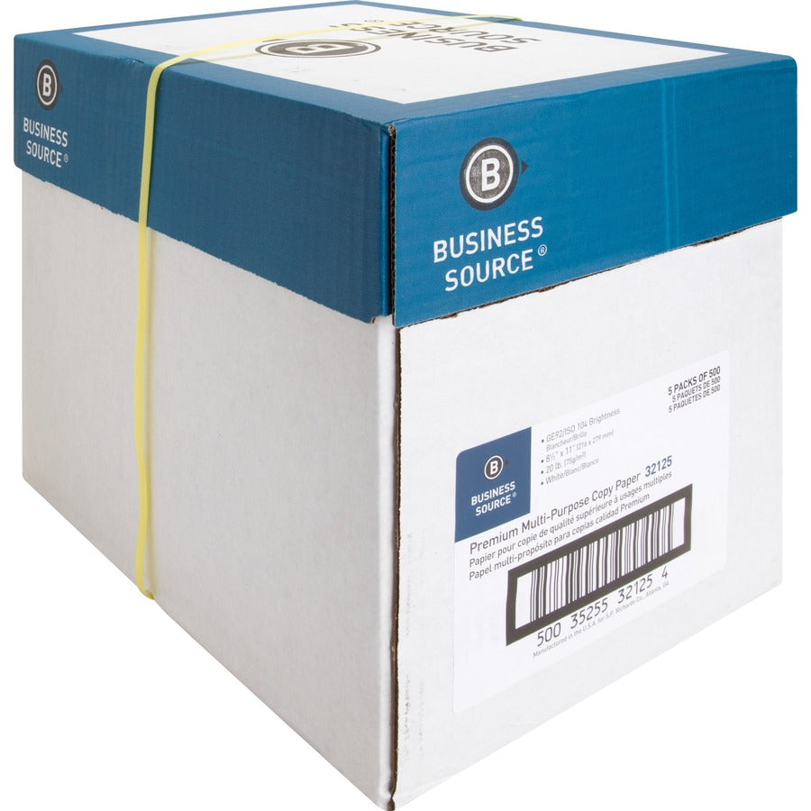 Business Source Premium Multipurpose Copy Paper - White - Right