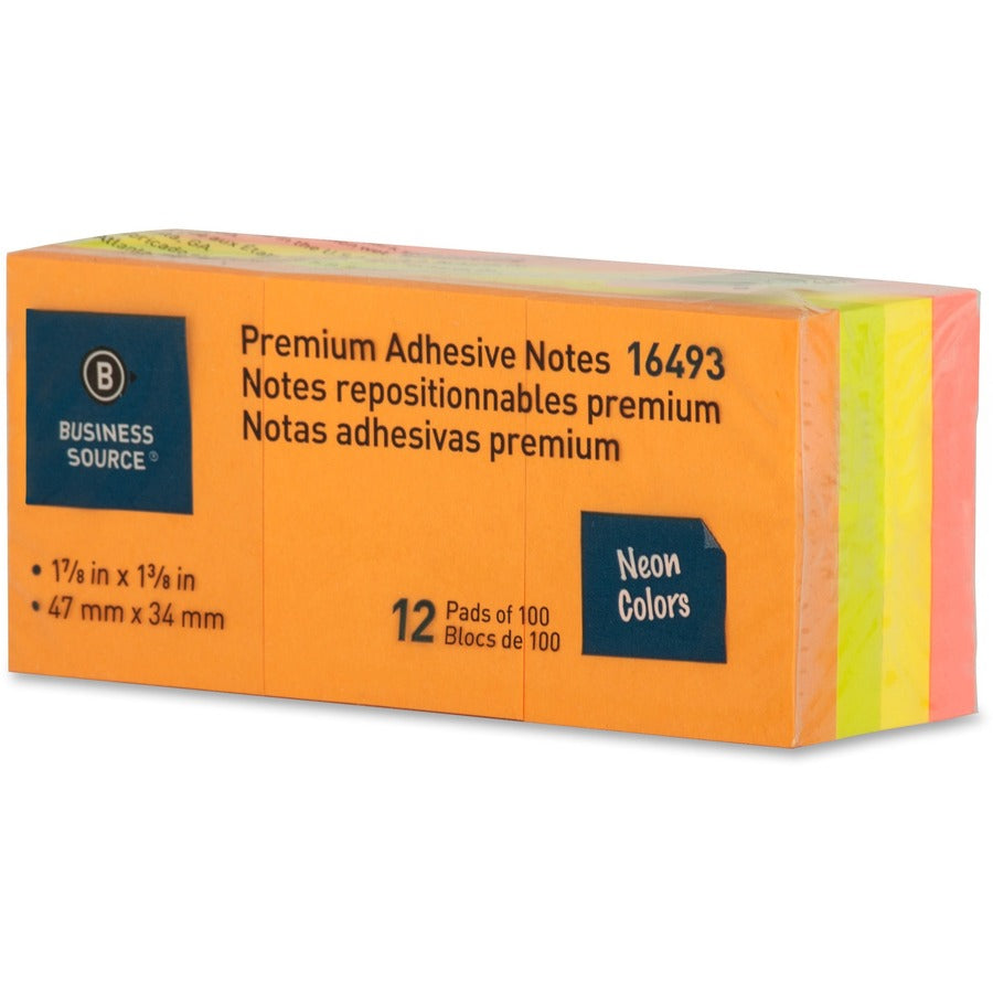 Business Source Premium Repostionable Adhesive Notes - Left