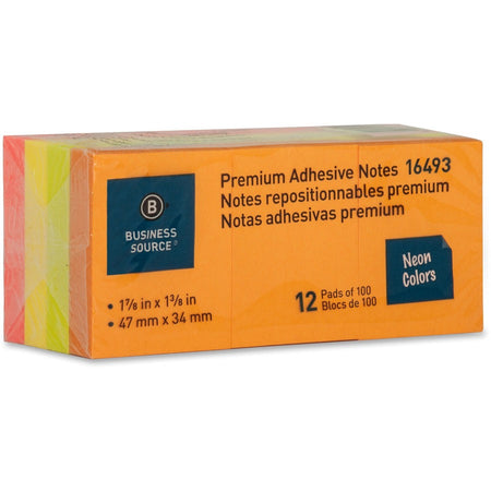 Business Source Premium Repostionable Adhesive Notes - Right