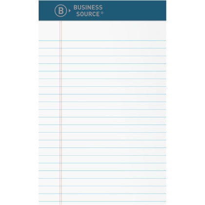 Business Source Premium Writing Pad - 5x8 White Paper - Tear Proof Sturdy Back - 1 Dozen - Letter Legal & Jr. Pads