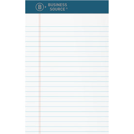 Business Source Premium Writing Pad - 5x8 White Paper - Tear Proof Sturdy Back - 1 Dozen - Letter Legal & Jr. Pads