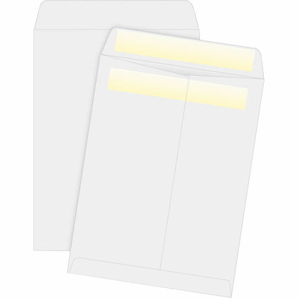Business Source Press/Seal Catalog Envelopes - 9x12 - 28 lb - White - 100/Box - Large Format