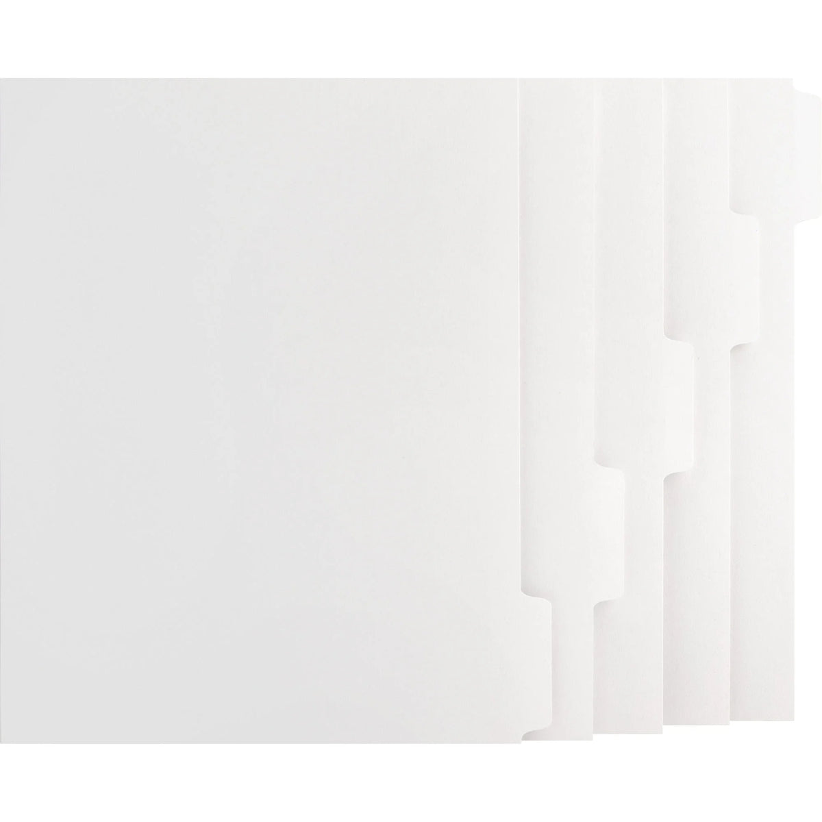 Business Source Printer Economy Index Dividers - 5 Tab Set White 50/Box - Divider