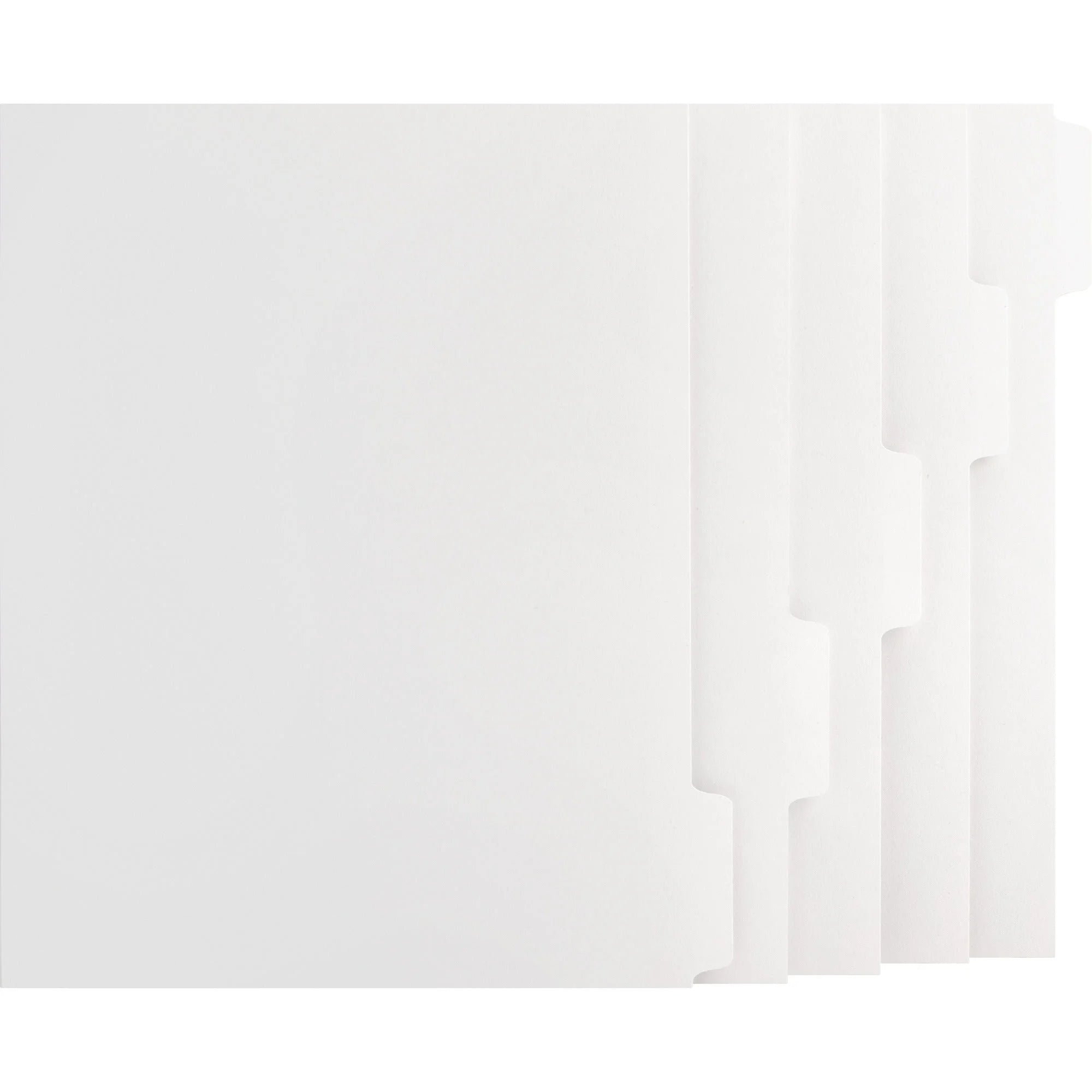 Business Source Printer Economy Index Dividers - 5 Tab Set White 50/Box - Divider