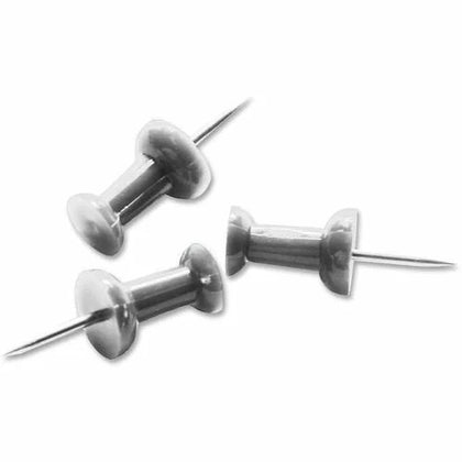 Business Source Pushpins: 0.25’’ Silver Head for Office & Bulletin Board - Easel Accessories