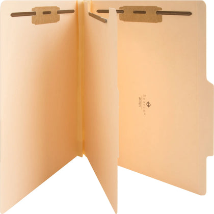 Business Source Recycled Classification Folders - Eco-Friendly End Tab Filing - 2’’ Expansion - 10/Box