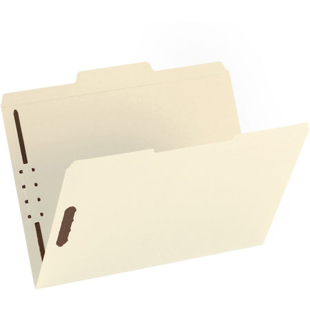 Business Source 1/3 Tab Cut Letter Recycled Fastener Folder - 8 1/2’’ x 11’’ - 2 Fastener(s) - 10% - 50 / Box - Folders