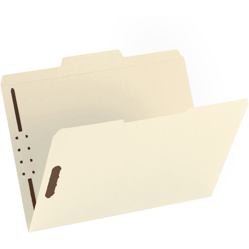 Business Source 1/3 Tab Cut Letter Recycled Fastener Folder - 8 1/2’’ x 11’’ - 2 Fastener(s) - 10% - 50 / Box - Folders