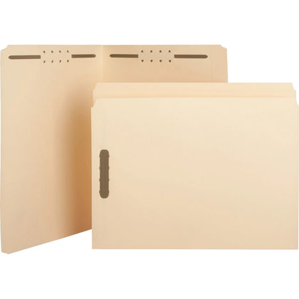 Business Source Recycled Fastener Folder - 8 1/2’’ x 11’’ - 2 Fasteners - 50/Box - Folders