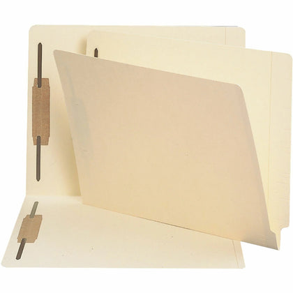 Business Source Recycled Fastener Folder - 8 1/2’’ x 11’’ - End Tab - 2 Fasteners - Folders